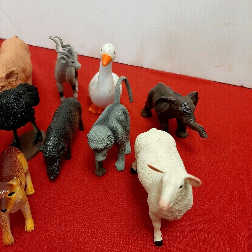 Farm Zoo Animal Toy Figurines pig fox elephant ostrich lamb swan Hard Plastic - Picture 6 of 6